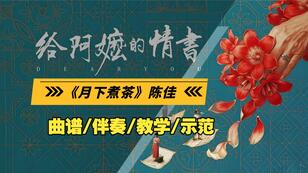 陈佳歌曲《月下煮茶》古筝D调完整版简谱及伴奏mp3