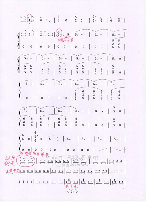 袁莎古筝《打虎上山》曲谱笔记资料